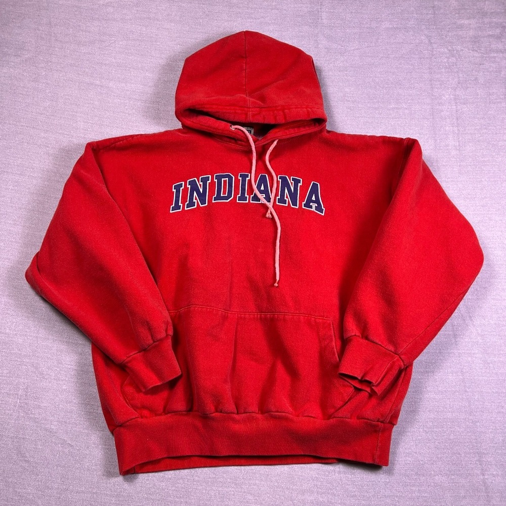 Authentic Life Apparel Mens Red Long Sleeve NCCA Hooded Sweatshirt Size XL
